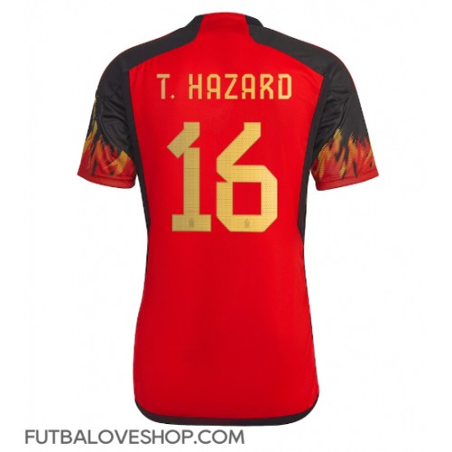 Dres Belgicko Thorgan Hazard #16 Domáci MS 2022 Krátky Rukáv